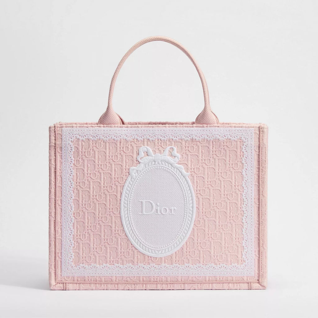 Medium Soupir Pink Dior Oblique Embroidery with White Lace and Dior Médaillon