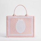 Medium Soupir Pink Dior Oblique Embroidery with White Lace and Dior Médaillon