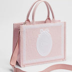 Medium Soupir Pink Dior Oblique Embroidery with White Lace and Dior Médaillon