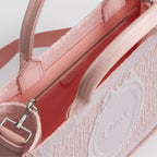 Medium Soupir Pink Dior Oblique Embroidery with White Lace and Dior Médaillon