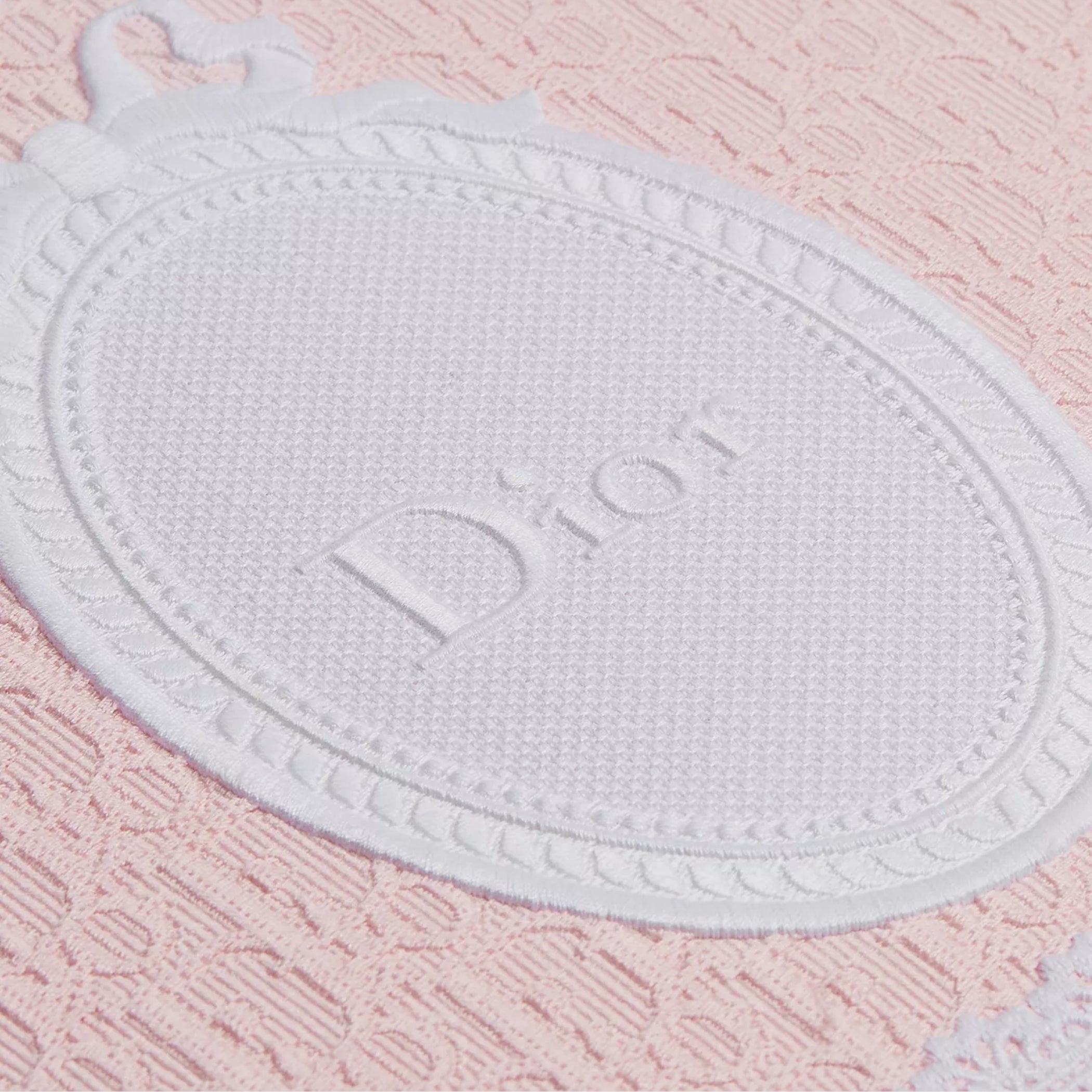 Medium Soupir Pink Dior Oblique Embroidery with White Lace and Dior Médaillon