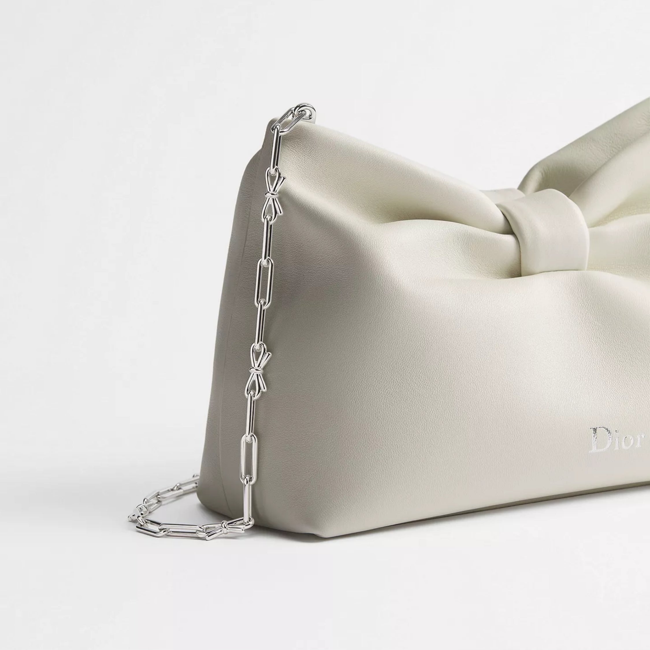 Small Dior Bow Bag Latte Lambskin