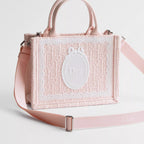 Mini Soupir Pink Dior Oblique Embroidery with White Lace and Dior Médaillon