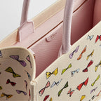 Dioriviera Medium Dior Book Tote with Strap Latte Multicolor Dior Bows Embroidery