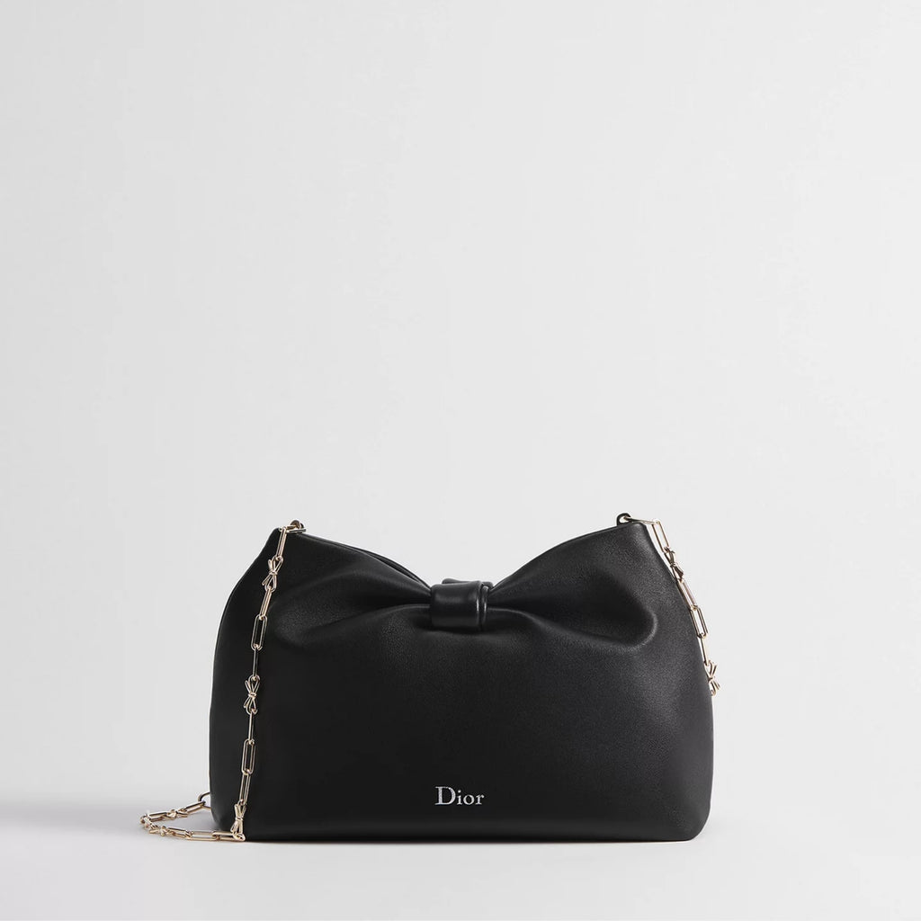 Small Dior Bow Bag Black Lambskin