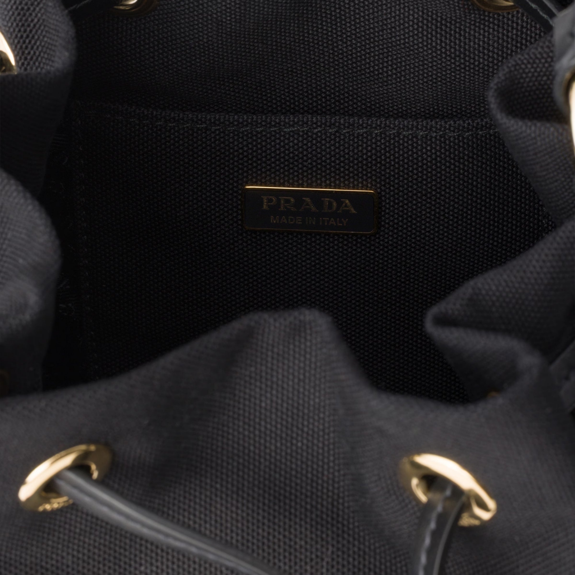Wicker and canvas bucket bag