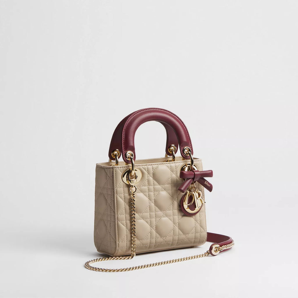 Dior Or Mini Lady Dior Bag with Chain