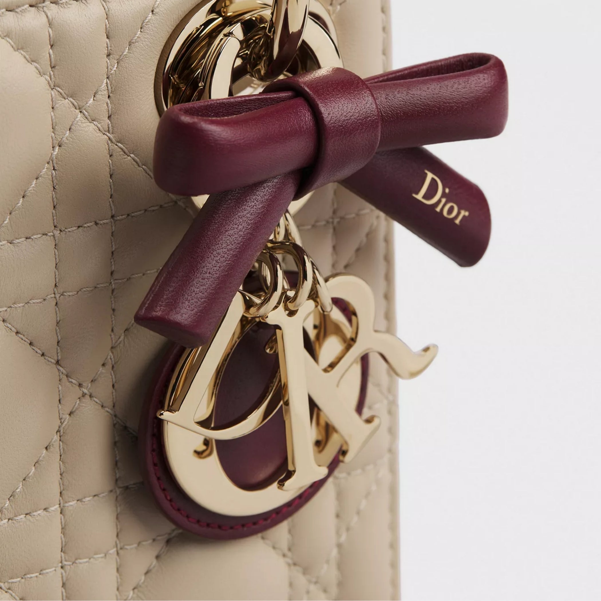 Dior Or Mini Lady Dior Bag with Chain