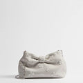 Small Dior Bow Bag White Dior Clover Embroidered Lambskin