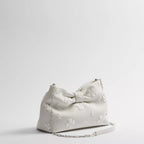 Small Dior Bow Bag White Dior Clover Embroidered Lambskin