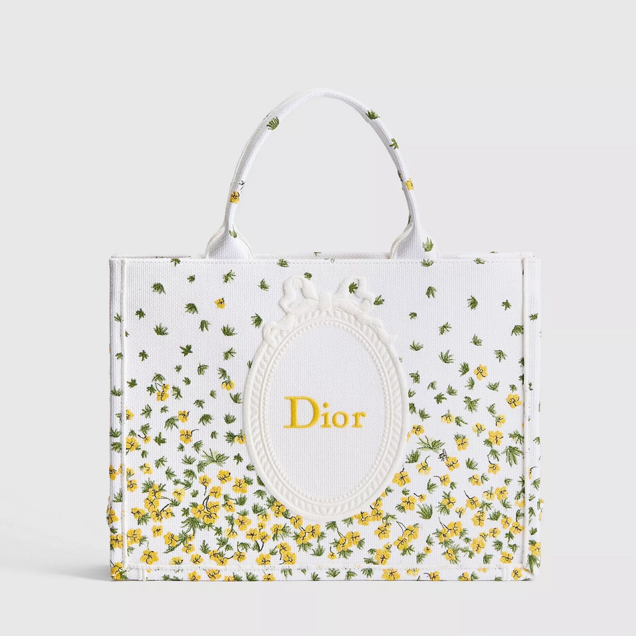 Medium Buttercup Dior Embroidery and White Dior Médaillon