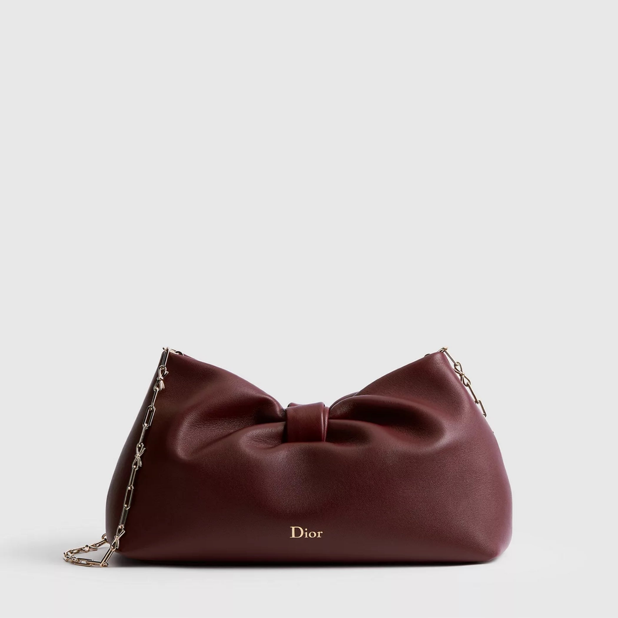 Dior Or Medium Dior Bow Bag Hermitage Red Lambskin