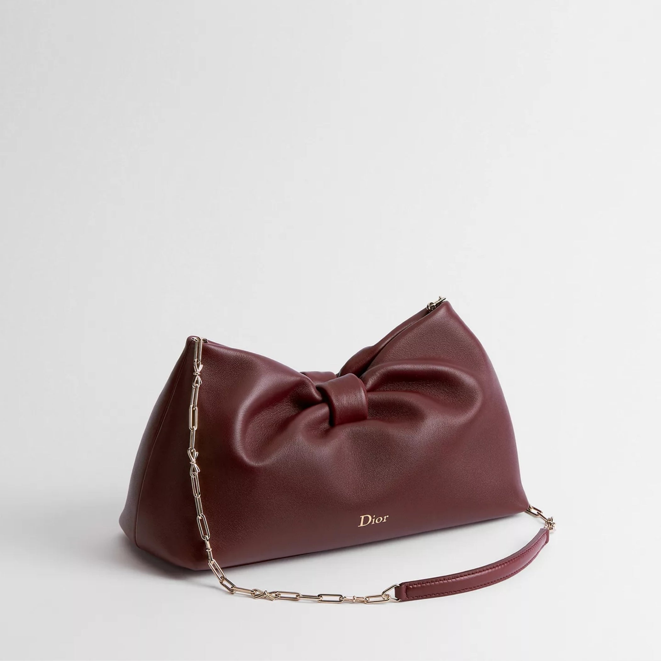 Dior Or Medium Dior Bow Bag Hermitage Red Lambskin
