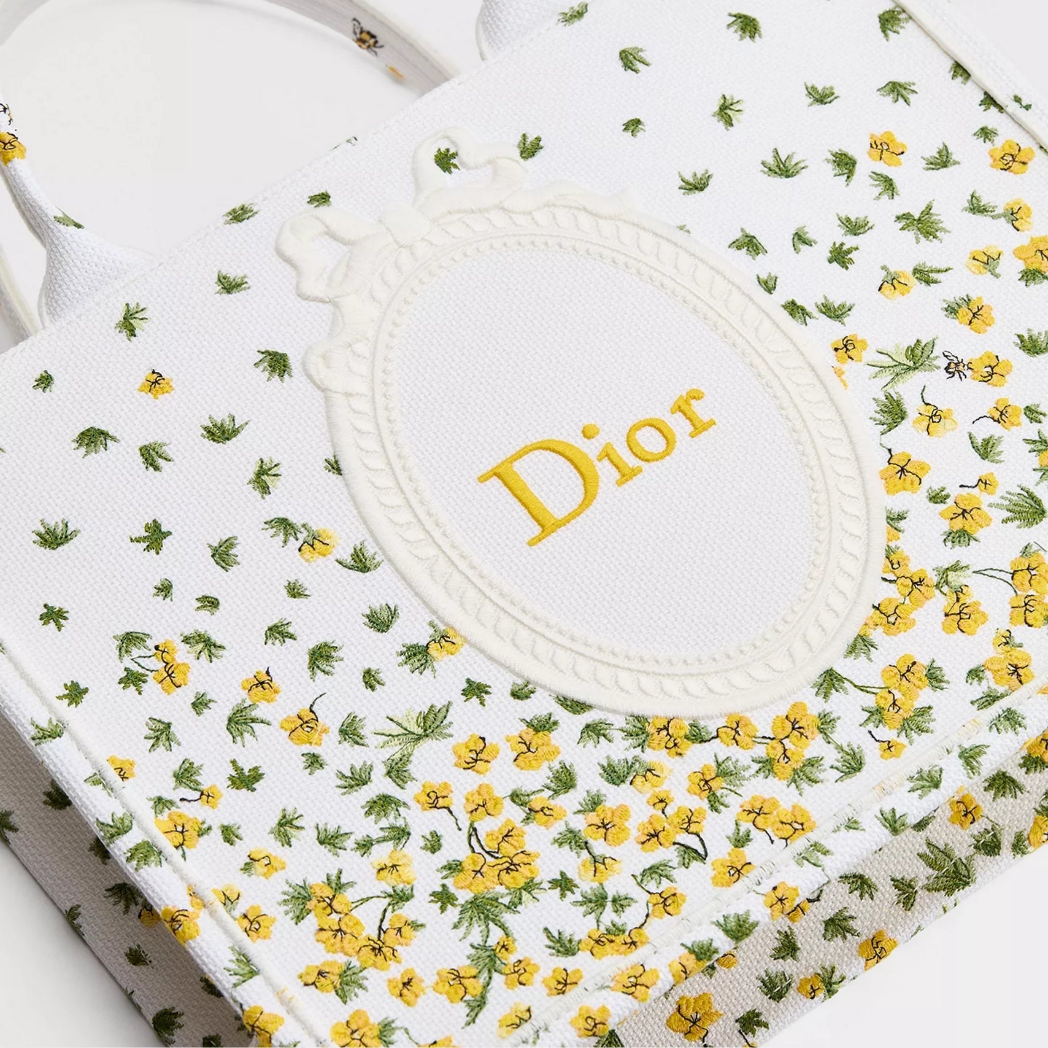 Medium Buttercup Dior Embroidery and White Dior Médaillon