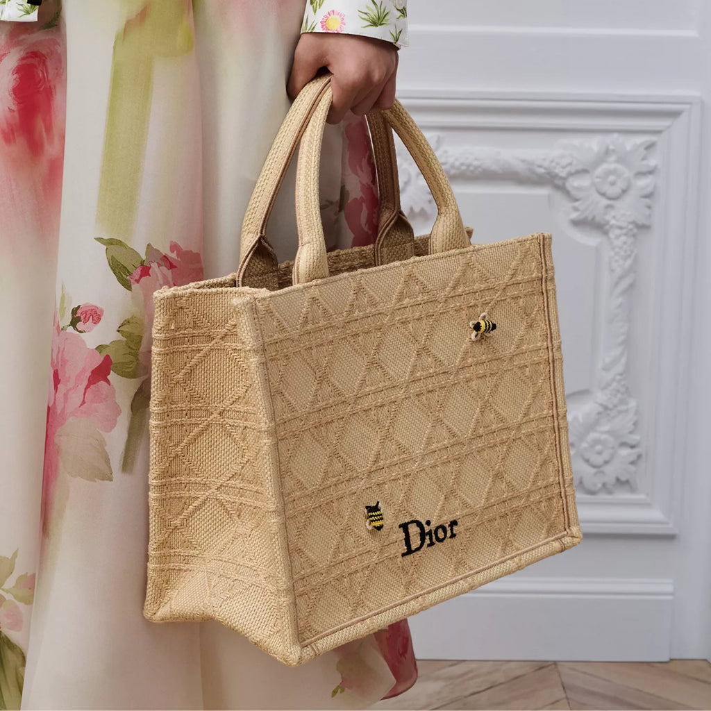 Medium Natural Cannage Raffia-Effect Embroidery