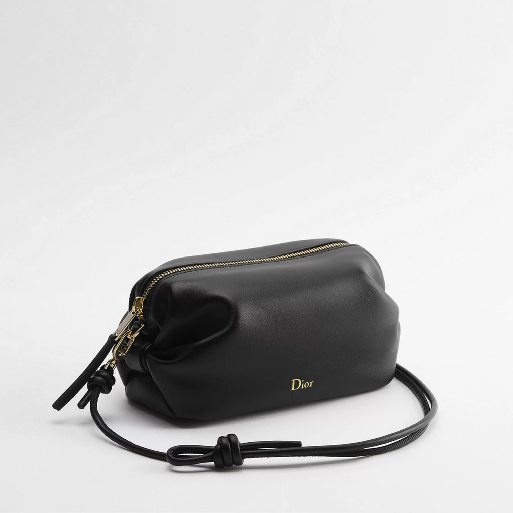Dior Bow Pouch Black Supple Lambskin