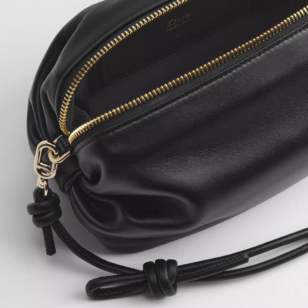 Dior Bow Pouch Black Supple Lambskin