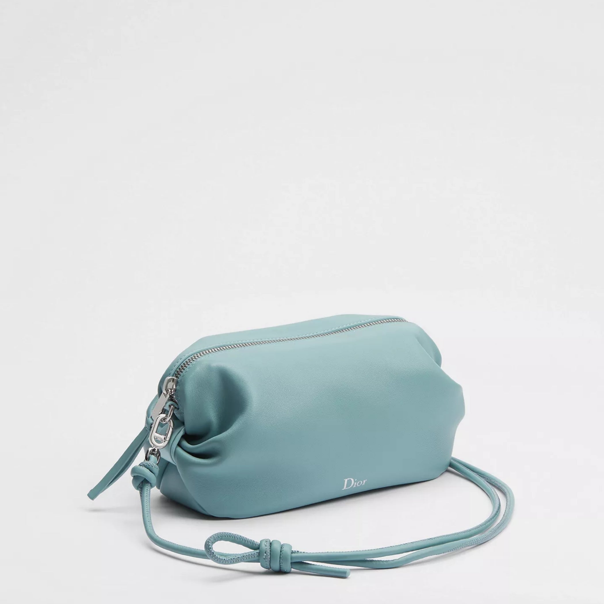 Dior Bow Pouch Bleu Tourmaline Supple Lambskin