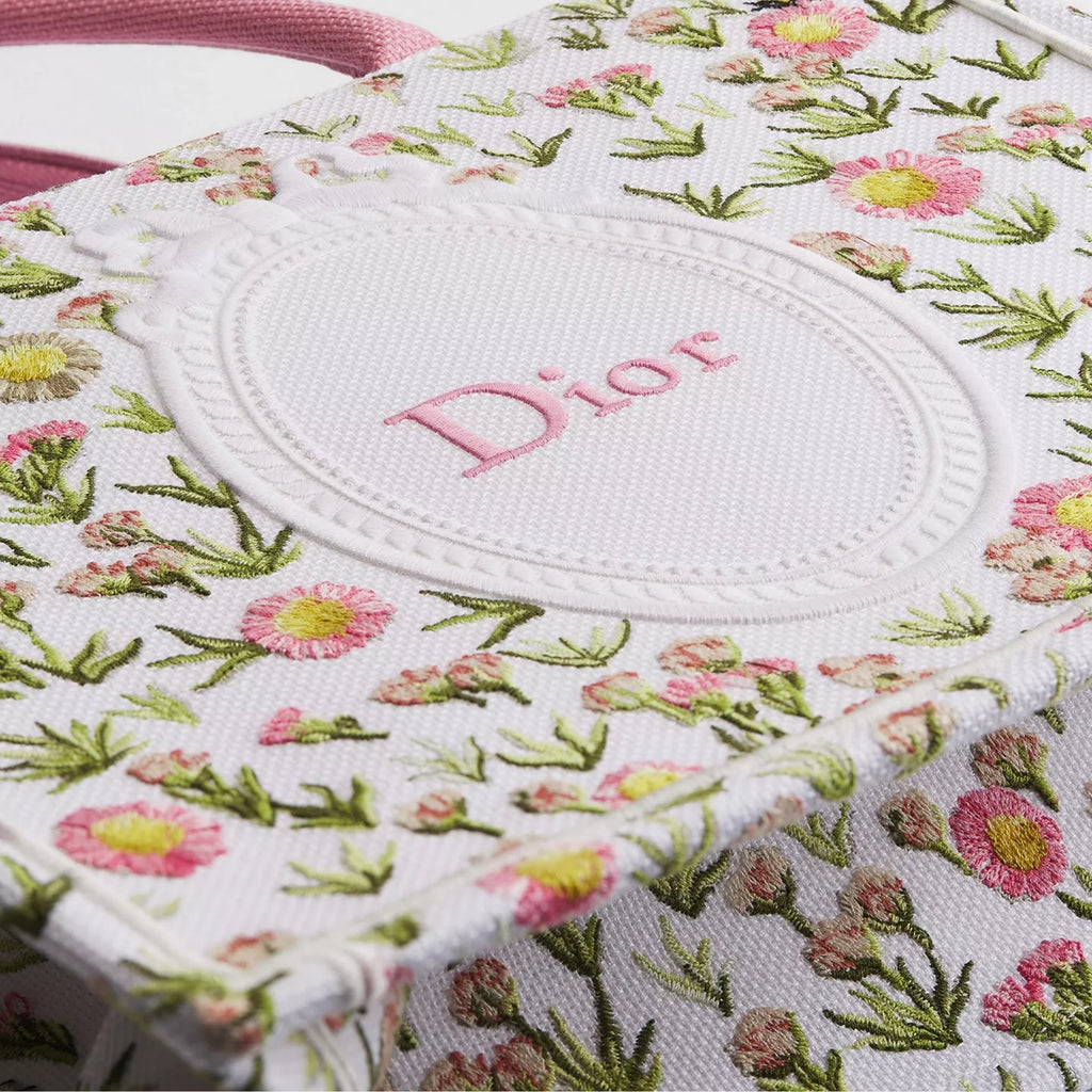 Medium White Multicolor Daisy Garden Embroidery with Dior Médaillon