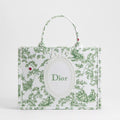 Medium Green Multicolor Toile de Jouy Clover Embroidery and White Dior Médaillon