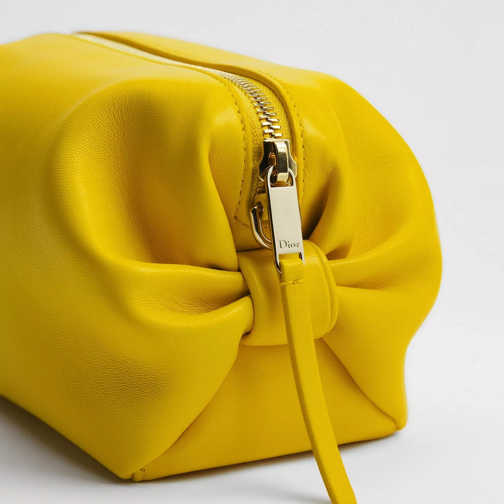 Dior Bow Pouch Buttercup Supple Lambskin