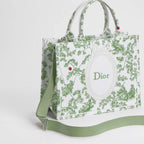 Medium Green Multicolor Toile de Jouy Clover Embroidery and White Dior Médaillon