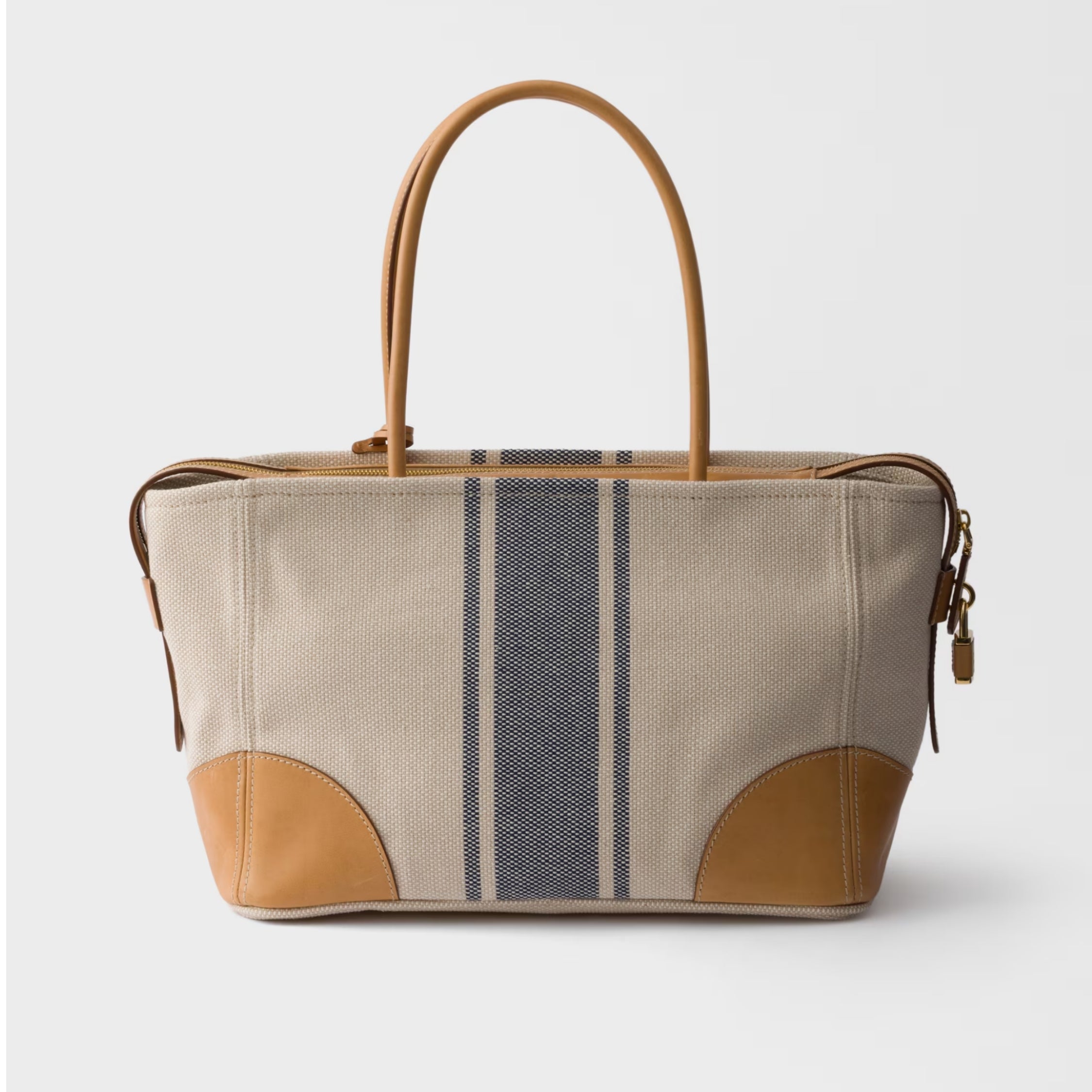Large canvas and leather tote bag