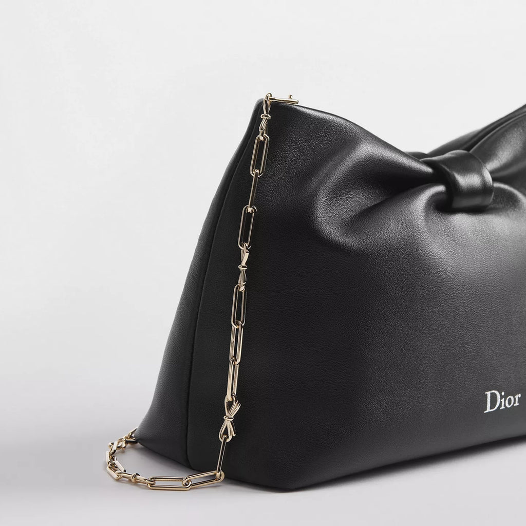 Small Dior Bow Bag Black Lambskin