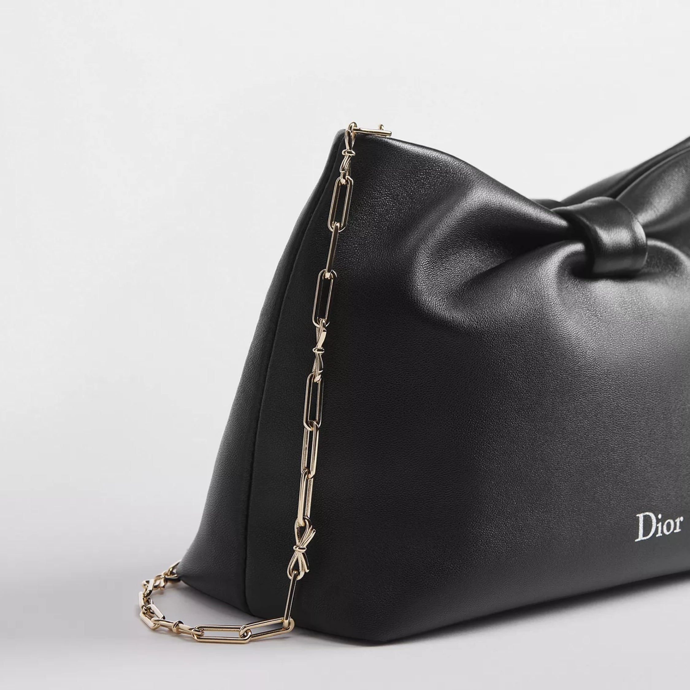 Small Dior Bow Bag Black Lambskin