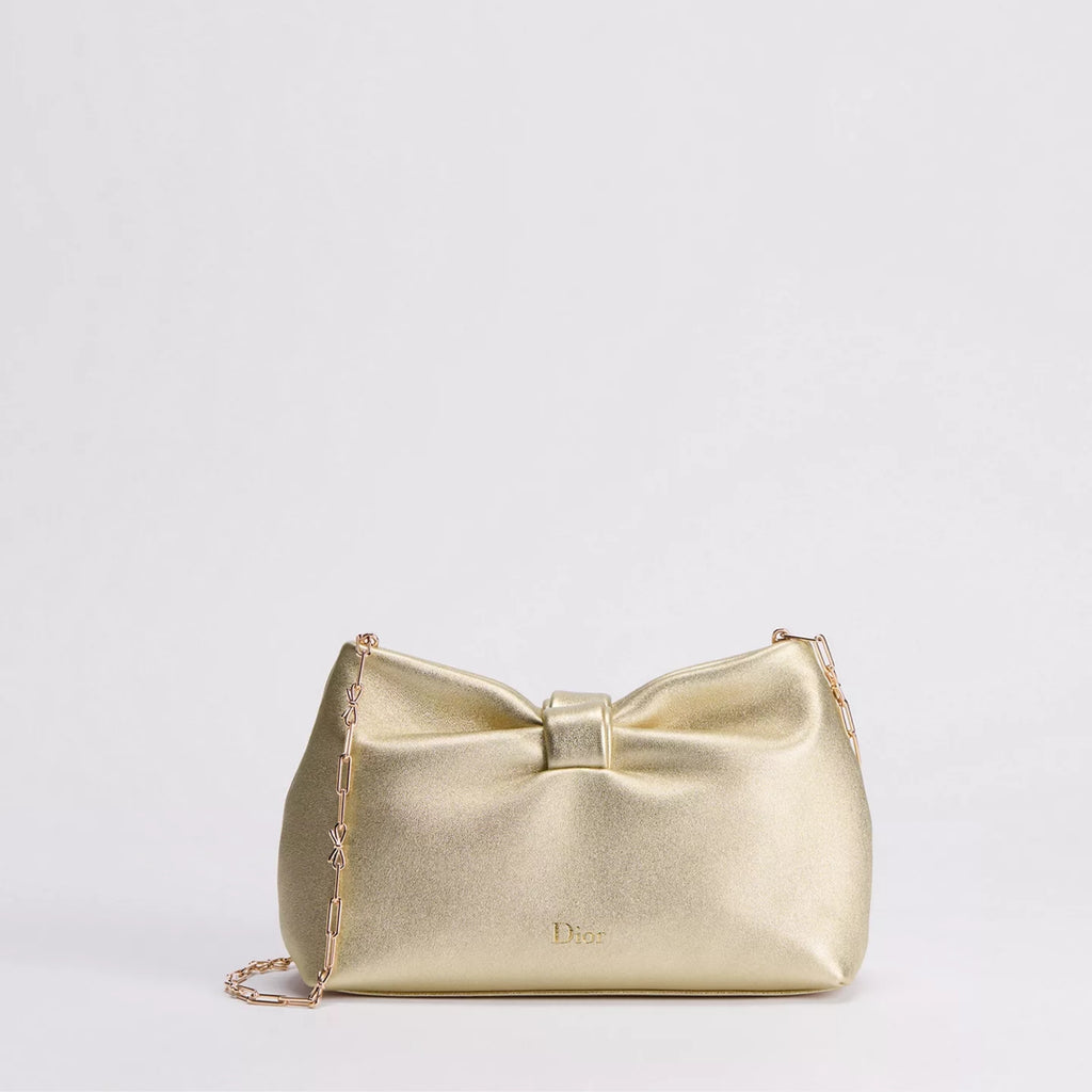 Dior Or Small Dior Bow Bag Mekong Laminated Lambskin