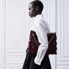 Medium Dior Crunchy Bag. Maroon Banner Puffy Macrocannage Calfskin
