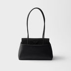 Prada Passage medium leather bag with Re-Nylon flap