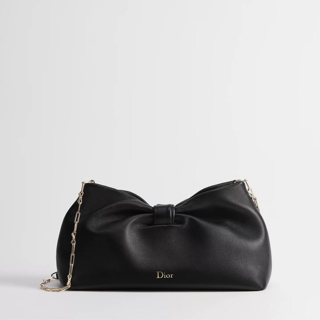 Medium Dior Bow Bag Black Lambskin