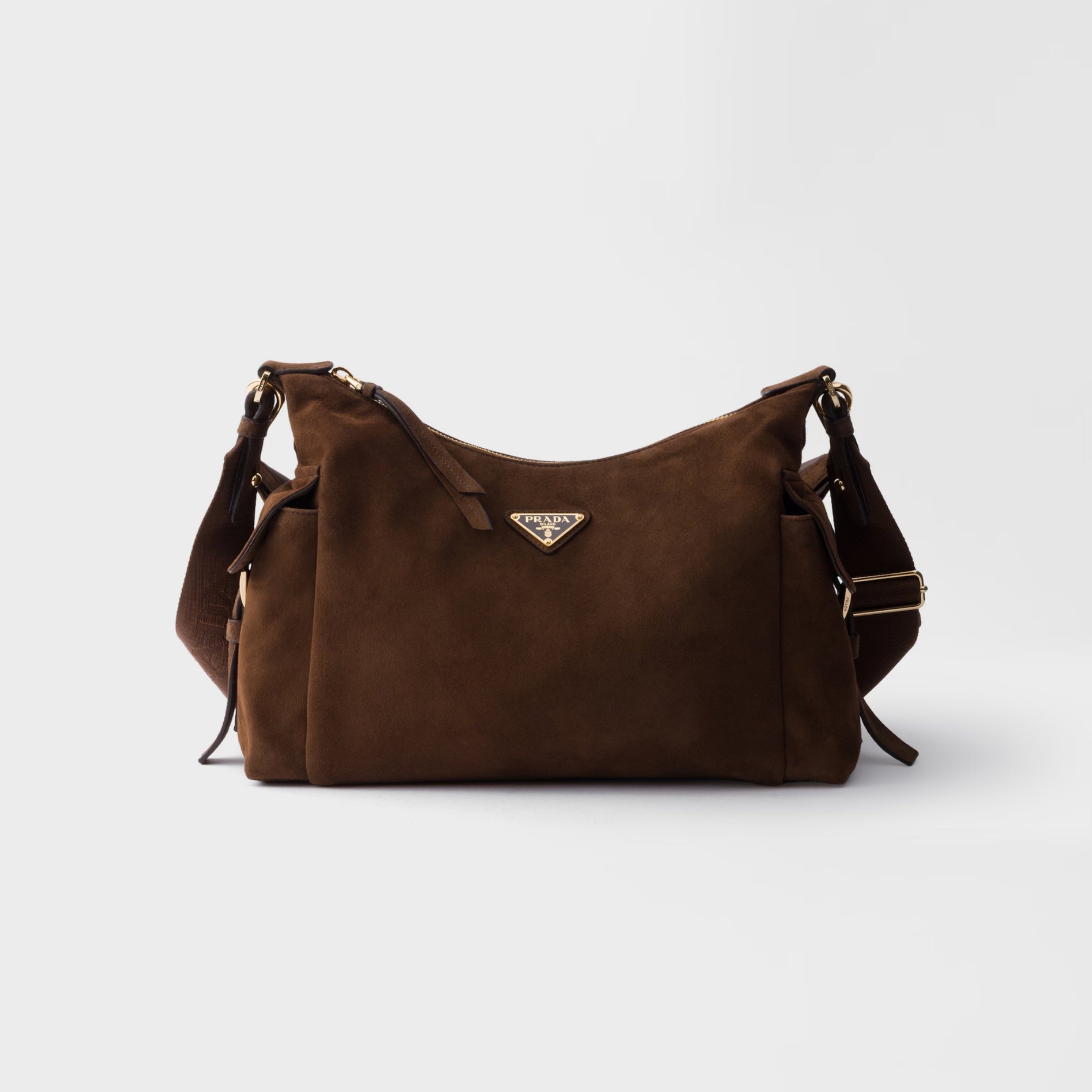 Prada Explore large suede bag