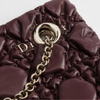 Medium Dior Crunchy Bag. Maroon Banner Puffy Macrocannage Calfskin