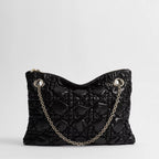 Medium Dior Crunchy Bag Black Puffy Macrocannage Calfskin