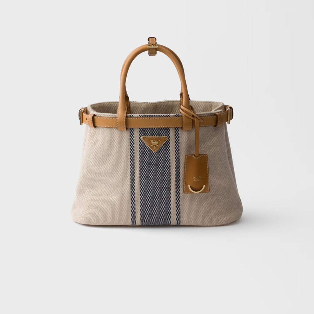 Prada Buckle small canvas and leather bag