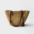 Medium crochet and leather tote bag