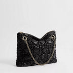Medium Dior Crunchy Bag Black Puffy Macrocannage Calfskin
