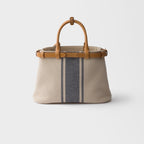 Prada Buckle small canvas and leather bag