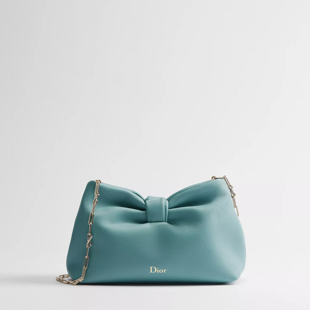 Small Dior Bow Bag Bleu Tourmaline Lambskin