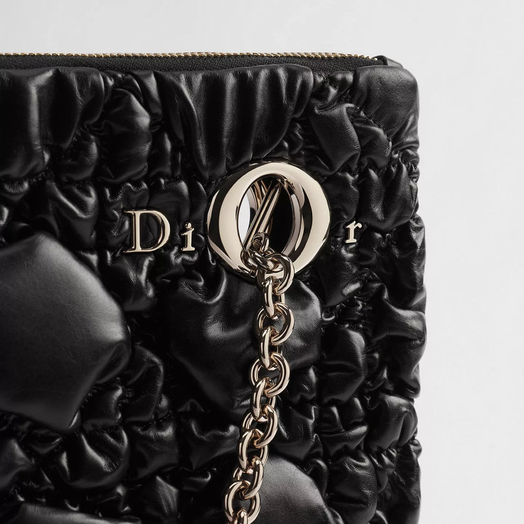 Medium Dior Crunchy Bag Black Puffy Macrocannage Calfskin