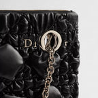 Medium Dior Crunchy Bag Black Puffy Macrocannage Calfskin