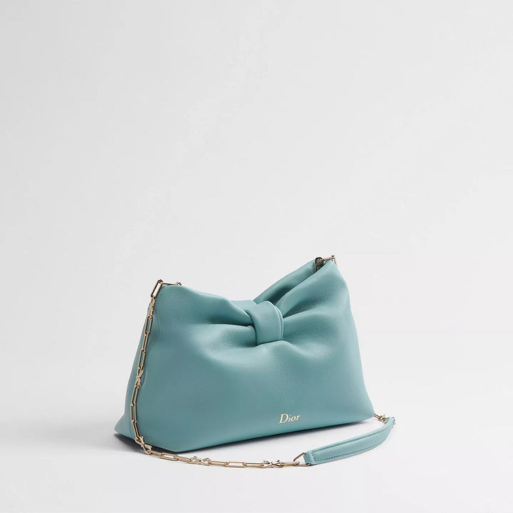 Small Dior Bow Bag Bleu Tourmaline Lambskin