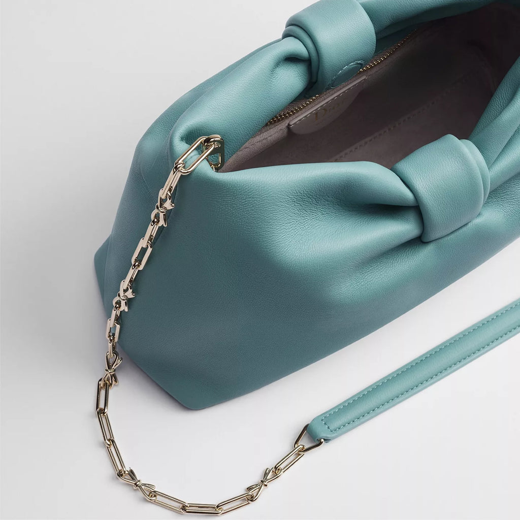 Small Dior Bow Bag Bleu Tourmaline Lambskin