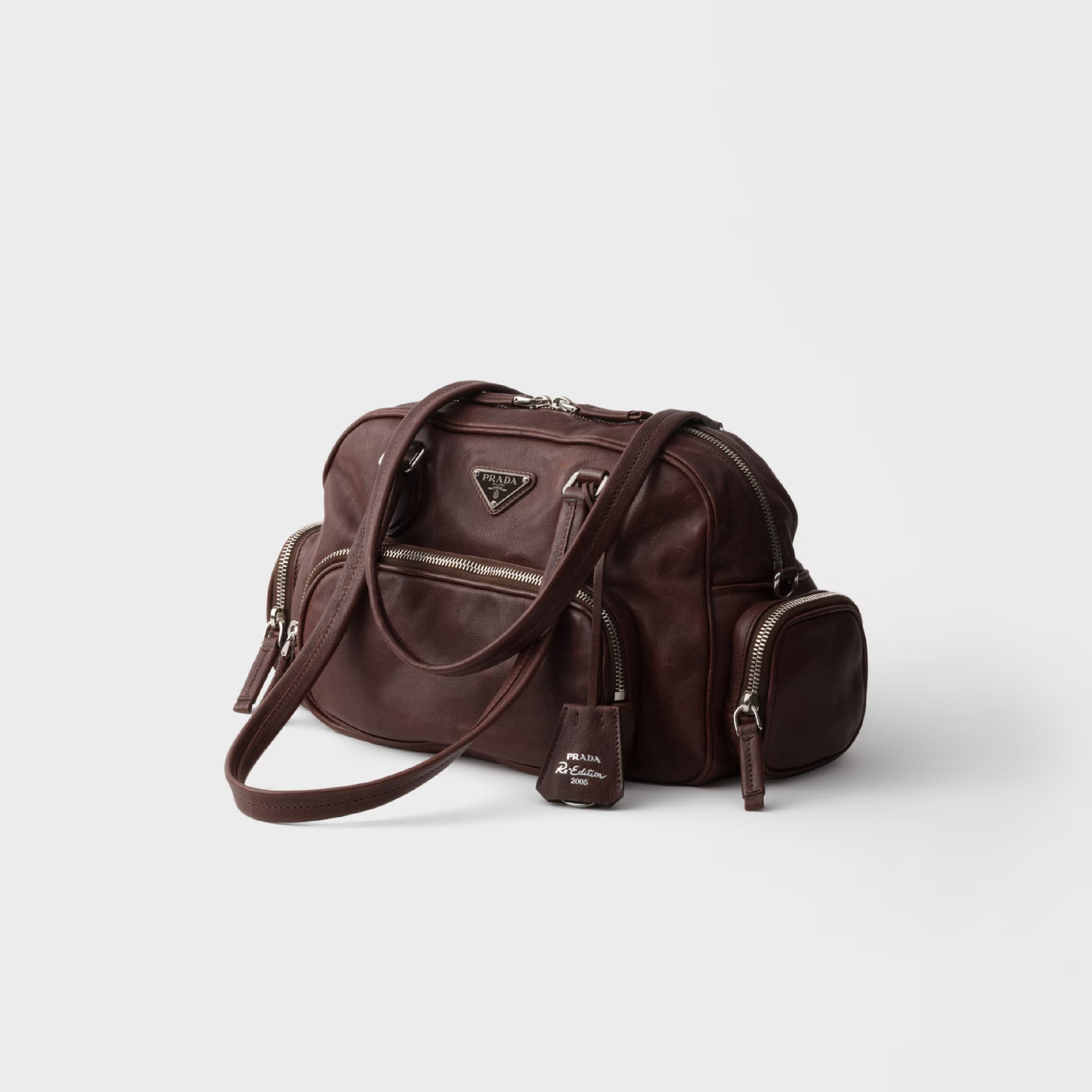 Medium leather top-handle bag