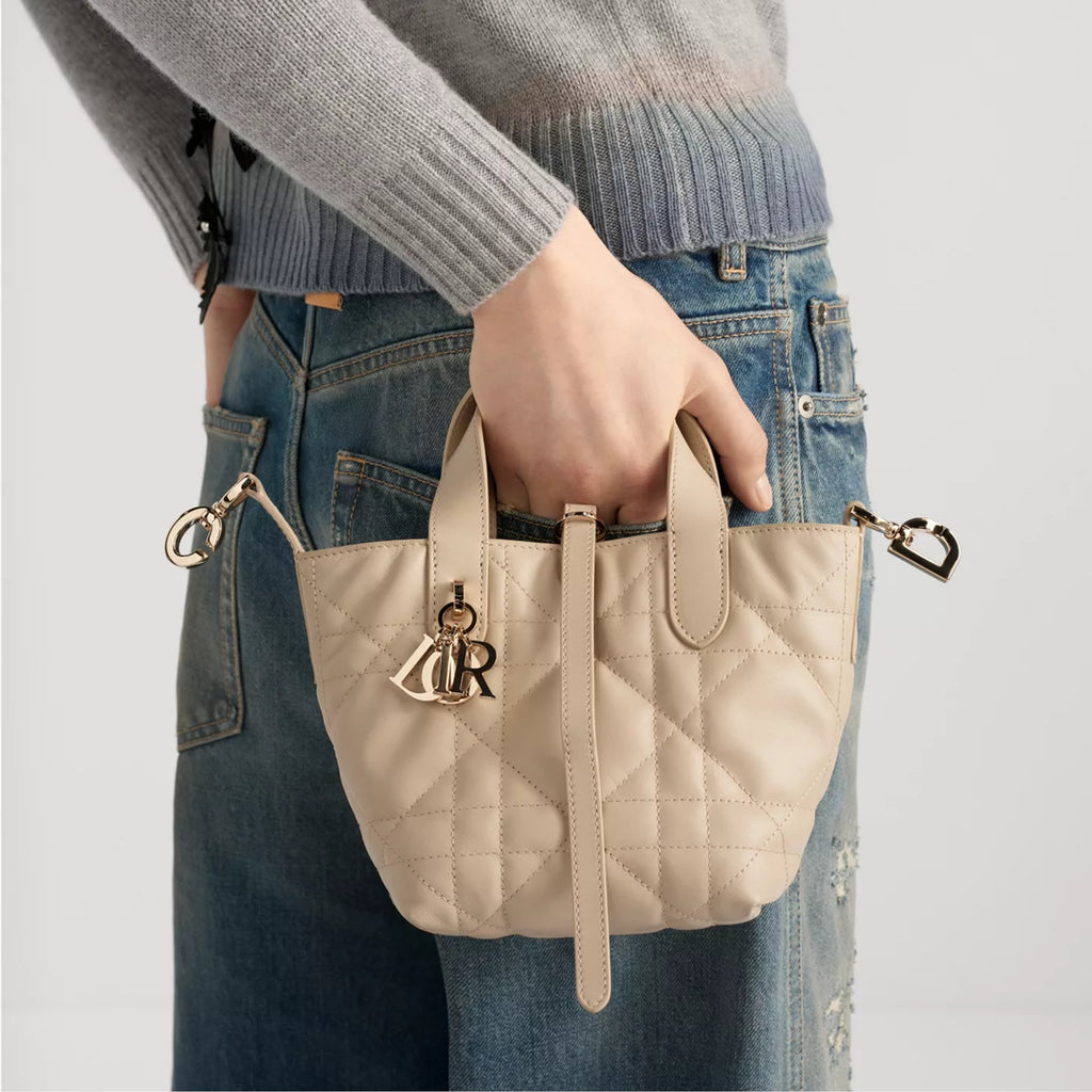 Powder Beige Macrocannage Calfskin