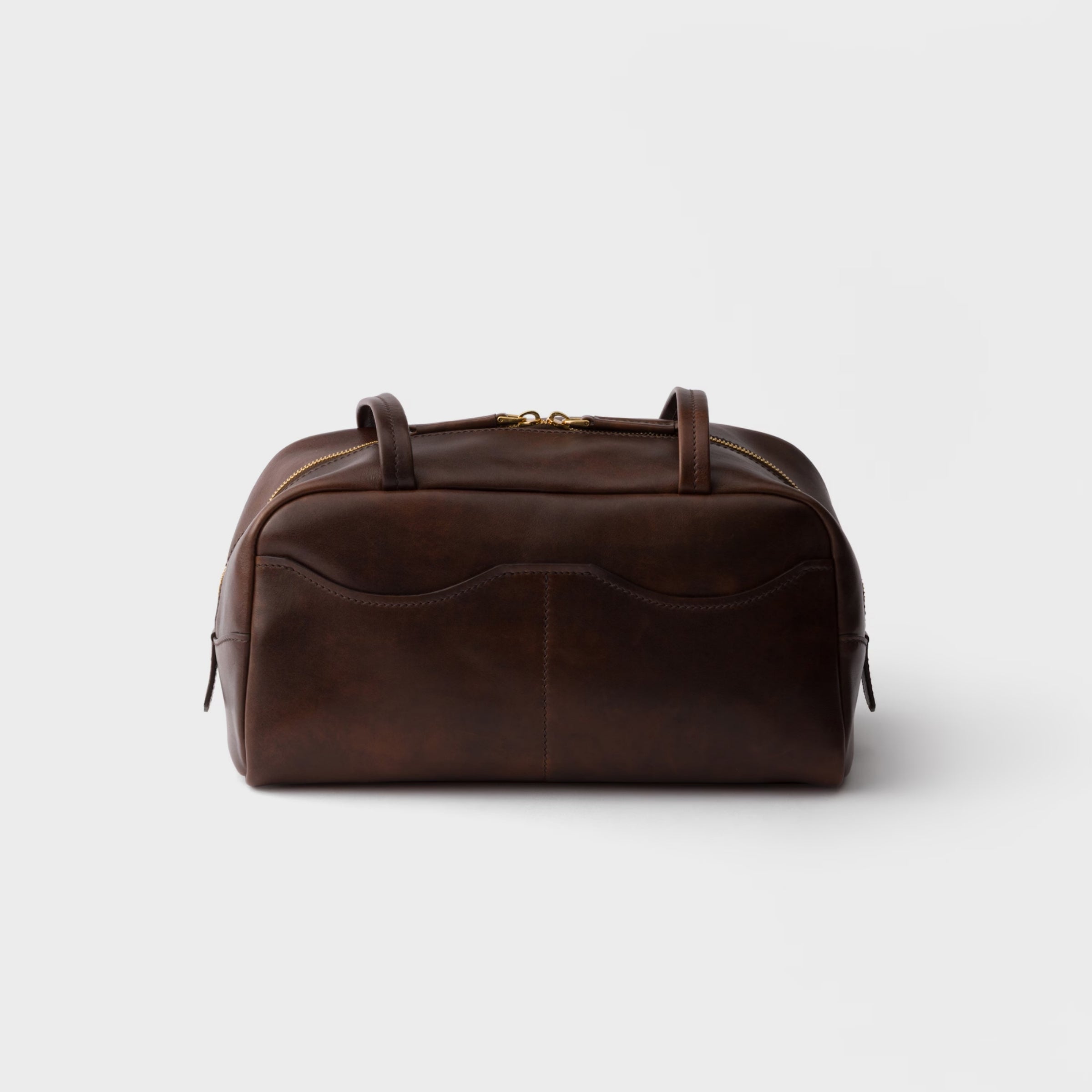 Prada Carry large antiqued leather top-handle bag