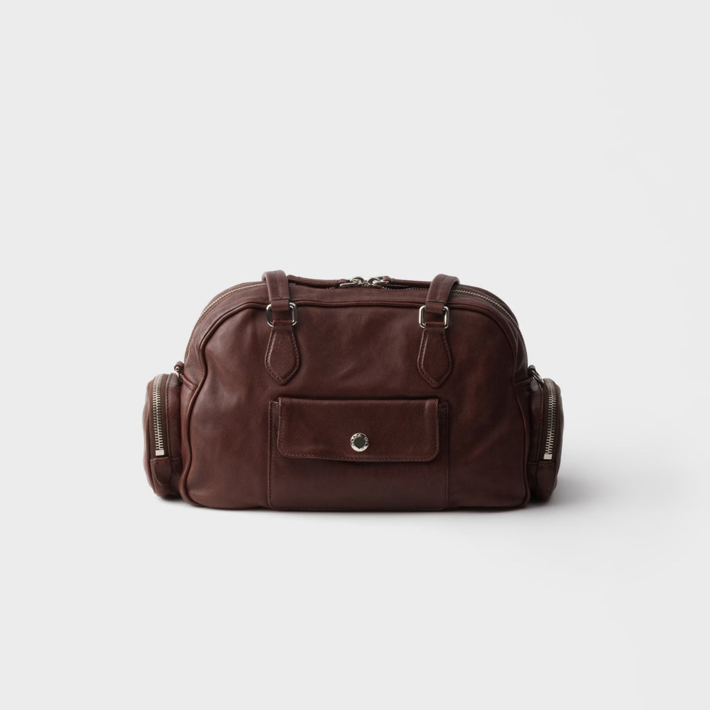 Medium leather top-handle bag