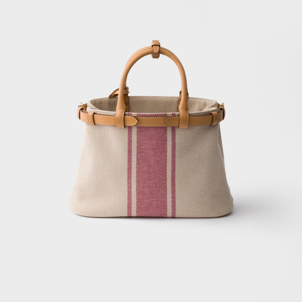 Prada Buckle small canvas and leather bag
